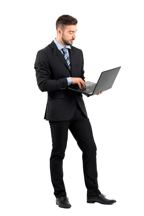 Imagen de hombre de negocios con un portátil